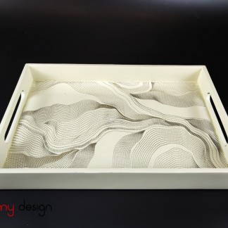 Rectangular lacquer tray with wavy pattern 19*30 cm